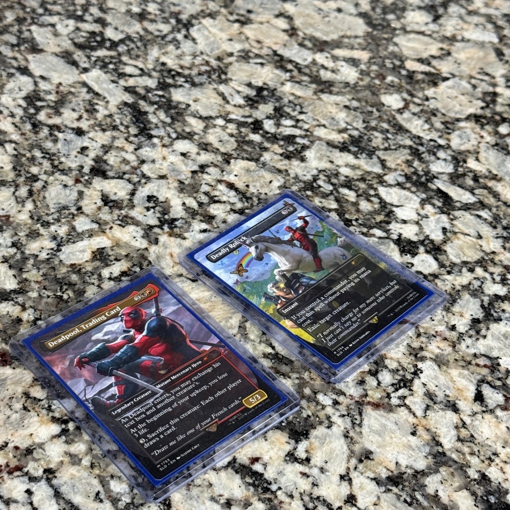 Deadpool Magic Cards with Blue Sleeves